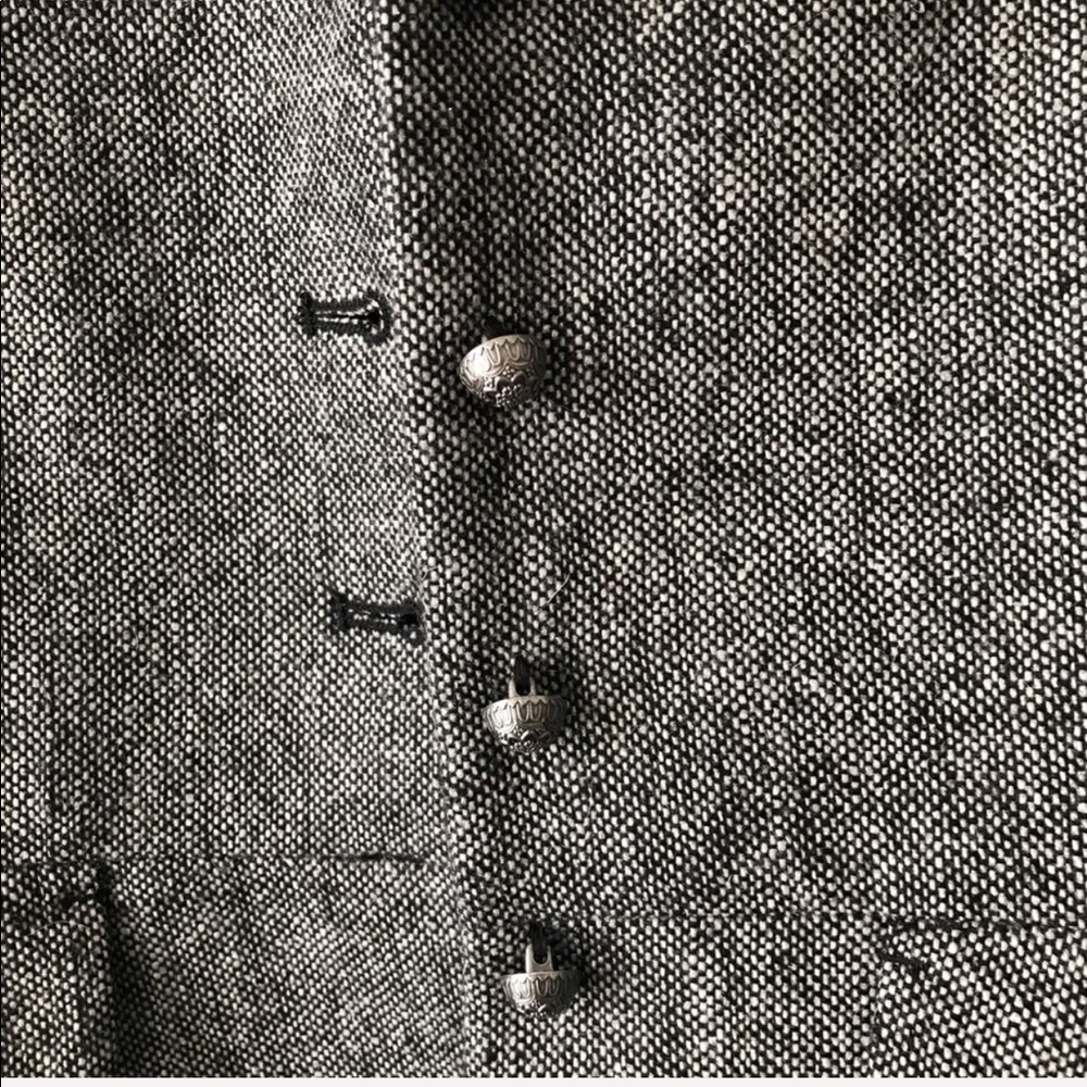 ANN TAYLOR Grey Structured Tweed Blazer - Picture 2 of 7